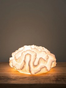 Lampa de masa, alba, din rasina, Agaricial