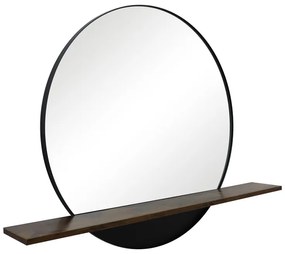Oglinda cu raft Salmin, Pako World, Negru, 80x10x60 cm
