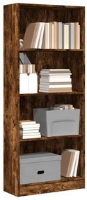 vidaXL Bibliotecă, stejar fumuriu, 60x24x143 cm, lemn prelucrat