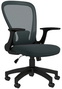 Vinsetto Scaun fotoliu de birou înălțime reglabilă pivotant la 360 ° rolete acoperire plasă 63 x 54 x 103 cm gri | Aosom Romania