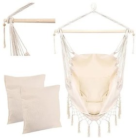 ShopJK SCAUN SUSPENDAT BEJ XXL BRAZILIAN + 2X PERNĂ
