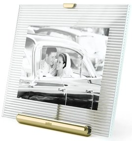 Ramă foto aurie cu picior de susținere din sticlă 16x20 cm Flute – Umbra