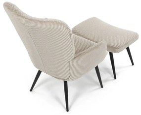 Scaun pentru relaxare cu suport pentru picioare L7285 CRM6, crem