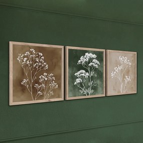 Tablouri 3 buc. 30x30 cm Floral Imprint – Styler