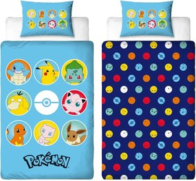 Lenjerie de pat pentru copii POKÉMON TEAM colorata Dimensiune lenjerie de pat: 70 x 80 cm | 140 x 200 cm