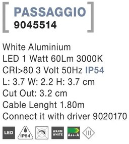 Spot LED ambiental de exterior IP54 PASSAGGIO NVL-9045514
