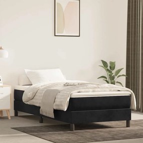 vidaXL Saltea de pat cu arcuri, negru, 80x220x20 cm, catifea