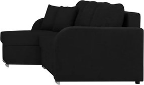 Colțar extensibil cu spațiu pentru depozitare Melart Louise, negru