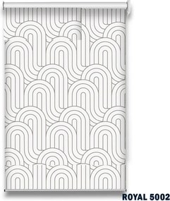 Roletă textilă Royal 5002 albă cu model geometric modern