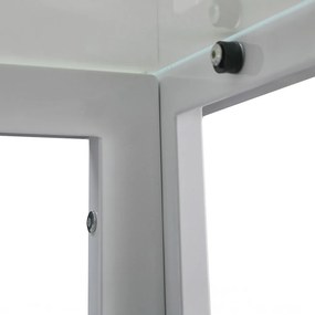 Masă pătrată Ezra 140 cm, din sticlă, albă