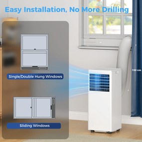 HOMCOM Climatizor mobil 9000 BTU, climatizor portabil 4-în-1, răcire, dezumidificator, ventilator, mod noapte | Aosom Romania