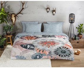 Lenjerie de pat gri din flanelă pentru pat de o persoană 140x200 cm Ralvira – HIP