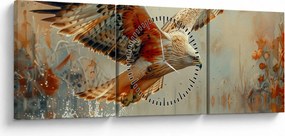 Tablou - Pasăre de pradă (cu ceas) (90x30 cm)