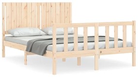 3192921 vidaXL Cadru de pat cu tăblie, dublu, lemn masiv