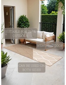 Covor tip traversă pentru interior și exterior bej/fildeș 80x250 cm Duet Liora – NORTHRUGS