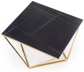 Masa de cafea Felicia marmura neagra/auriu L80 cm