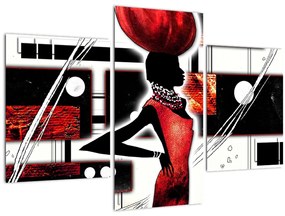 Tablou picuturii cu damă străveche (90x60 cm)