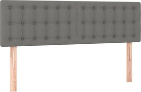vidaXL Tăblii de pat, gri închis, 144x5x78/88 cm, textil