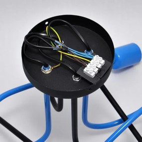 Lustră aplicată OXFORD 4xE27/15W/230V negru/albastru