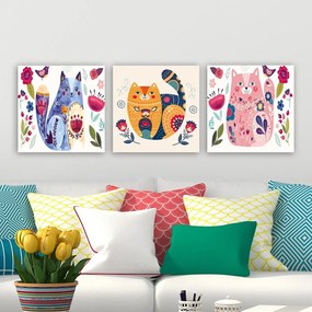 Tablouri pentru copii 3 buc. 30x30 cm Cats – Wallity