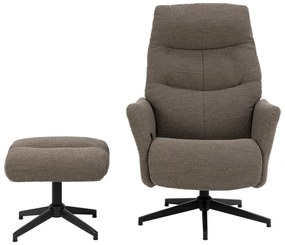 Fotoliu gri/maro de relaxare cu tapițerie din țesătură bouclé London – Actona