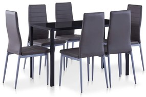 281696 vidaXL Set mobilier de bucătărie, 7 piese, gri