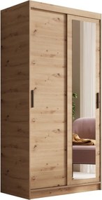 Dulap cu usi glisante si oglinda, 100x60x205 cm, Hailey 100, ADRK Furniture (Culoare: Artisan / Artisan)