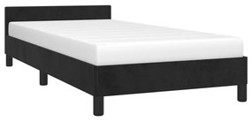 Cadru de pat cu tablie, negru, 80x200 cm, catifea Negru, 80 x 200 cm