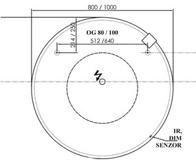 Oglinda baie 80 cm cu LED rotunda Kolpasan, Pandora 800x800 mm