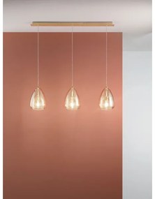 Lustră pe cablu BRITTON 3xE27/40W/230V auriu Fabas Luce 3673-48-125