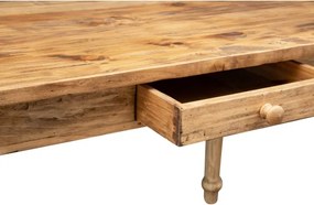 Masa fixa, L120 80 H80 cm, cu sertar, lemn masiv natur antic