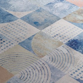 Tablou - figuri geometrice pe perete (cu ceas) (90x30 cm)