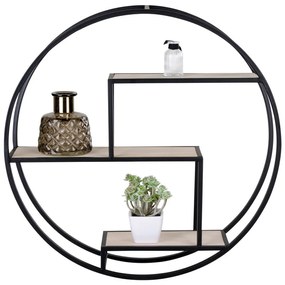 Raft negru/în culoare naturală etajat din lemn masiv de paulownia 62 cm Rotterdam – House Nordic