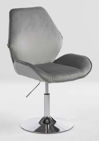 HR350N Scaun Gray din Catifea Bază Cromata