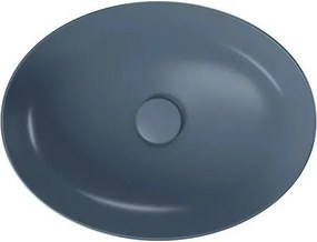 Lavoar pe blat asimetric albastru mat Cersanit Larga Rocklite 50 cm