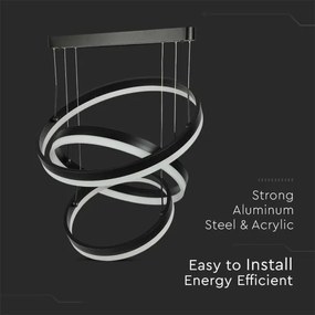 Lustră LED dimabilă pe cablu LED/86W/230V 3000K negru