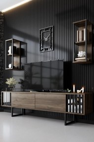 Comodă TV Chrome Line - Walnut, Black