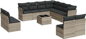 vidaXL Set canapele de grădină cu perne, 12piese gri deschis poliratan