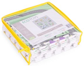 Covor de joacă din spumă EVA pentru copii City 90,5x90,5 cm 21 bucăți