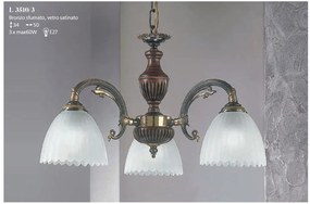 Candelabru 3 brate design italian din alama cu lemn 3510