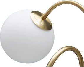 Veioză albă-aurie cu abajur din sticlă (înălțime 74 cm) Glamy – Mauro Ferretti