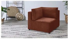 Modul pentru canapea modulară cărămiziu cu tapițerie din catifea reiată (cu colț variabil) Nihad modular – Bobochic Paris