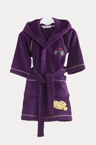 Halat pentru copii PILOT + papuci în cutie cadou 2 ani (mărime 92 cm) Violet