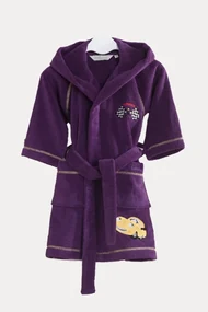 Halat pentru copii PILOT + papuci în cutie cadou 2 ani (mărime 92 cm) Violet