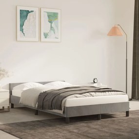 347561 vidaXL Cadru de pat cu tăblie, gri deschis, 120x200 cm, catifea