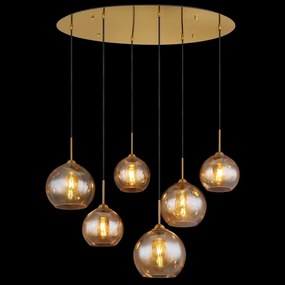 Globo 15788-6H - Lustră suspendată pe cablu JAMESSA 6xE27/60W/230V alamă