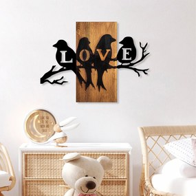 Accesoriu decorativ de perete din lemn Love birds