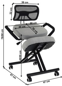 Scaun de ingenunchiere ergonomic, gri-maro Taupe   negru, RUFUS