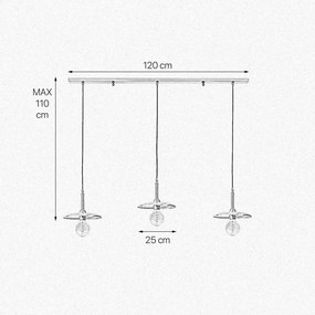 Lustra cu 3 pendule din alama Elio