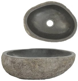 Chiuveta din piatra de rau, 29-38 cm, ovala (30-35)x(25-30)x12 cm